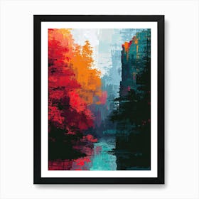 Abstract Landscape | Pixel Art Series 1 Art Print