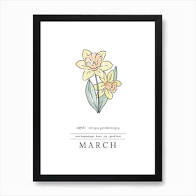 March Daffodil Birth Flower 2 Art Print