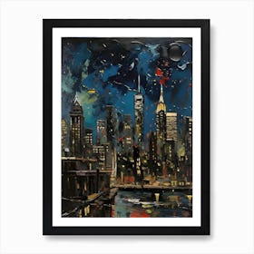 New York City At Night 1 Art Print