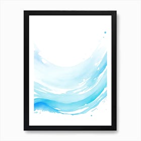 Blue Ocean Wave Watercolor Vertical Composition 42 Art Print