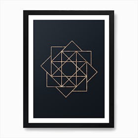 Abstract Geometric Gold Glyph on Dark Teal n.0243 Art Print