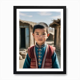 Uyghur Child In Village Art Print