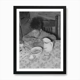 Mexican Boy Eating Lunch, San Antonio, Texas By Russell Lee Art Print