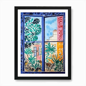 Open Window With Cat Matisse Style Rome Italy 5 Art Print