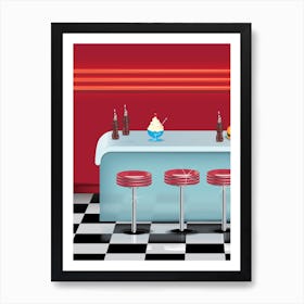 Retro Diner Vector Art Print