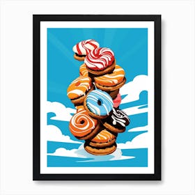 Swirl Biscuit Pop Art Cartoon 2 Art Print