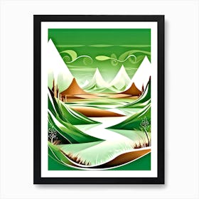 Landscape Illustration Vector Art Print