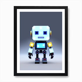 Square Multicolor Robot Art Print