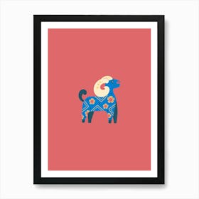 Chinese Ram Scandi Folk Art Print