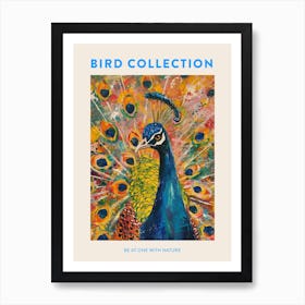 Detailed Peacock With Its Feathers Out Painting Poster Art Print