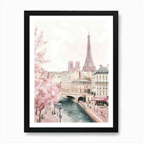 Pastel Paris Painting Art Print