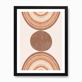 Bohemian Minimal Abstract Circles Art Print