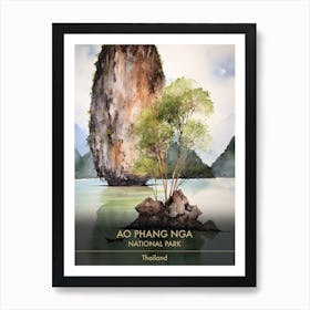 Ao Phang Nga National Park Thailand Watercolour 1 Art Print