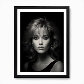 Black And White Photograph Of Jane Fonda Art Print