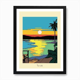 Poster Of Minimal Design Style Of Negril, Jamaica 4 Art Print