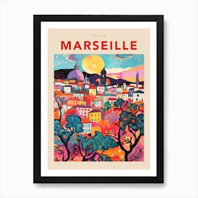 Marseille France 5 Fauvist Travel Poster Art Print