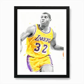 Magic Johnson La Lakers Art Print