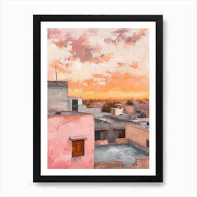 Mexico City Rooftops Morning Skyline 1 Art Print