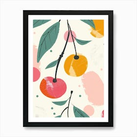 Cherries Close Up Illustration 3 Art Print