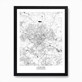 Leeds White Black Art Print