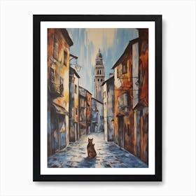 Painting Of Venice With A Cat In The Style Of Surrealism, Dali Style 2 Art Print