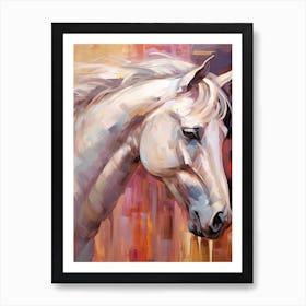 Horse Head Painting Close Up Impasto Art Print