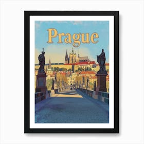 Aihrgdesign A Vintage Travel Poster Of Prague 3 Art Print