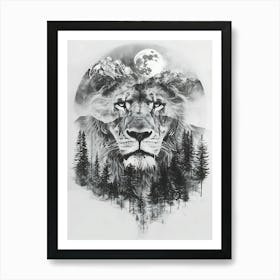 Lion In The Forest 6 Art Print