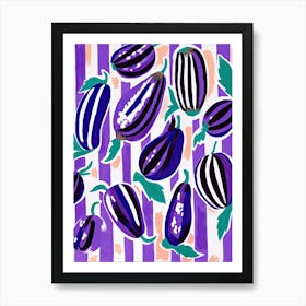 Eggplant Summer Illustration 1 Art Print