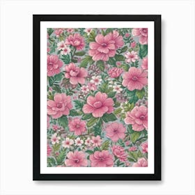 Pink Flowers 8 Art Print