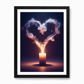 Heart Shaped with Candle smoke Art Print