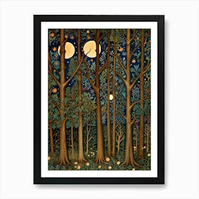 William Morris Moonlight In The Forest 24 Art Print