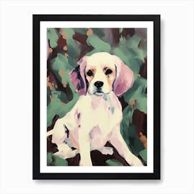 A Cavalier King Charles Spaniel Dog Painting, Impressionist 2 Art Print