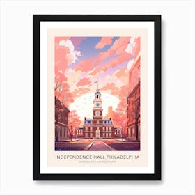 Independence Hall Philadelphia United States Travel Poster Art Print