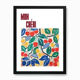 Mon Cheri Poster Cherries Matisse Style 3 Art Print