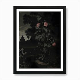 Dark Gothic Roses In The Night Art Print