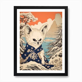 Fennec Fox Japanese Illustration 1 Art Print