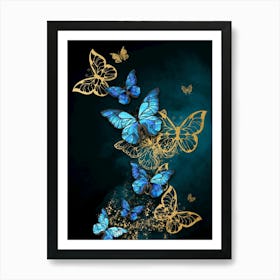 Blue Butterflies Art Print