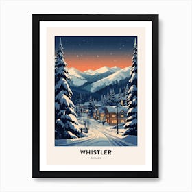 Winter Night  Travel Poster Whistler Canada 2 Art Print