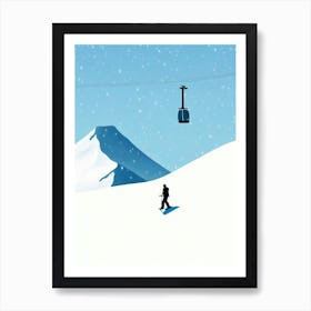 Niseko, Japan Minimal Skiing Poster Art Print