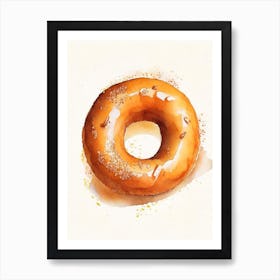 Pumpkin Spice Donut Cute Neon 4 Art Print