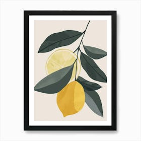 Lemons Close Up Illustration 2 Art Print