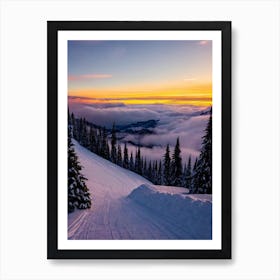 Châtel, France Sunrise Skiing Poster Art Print