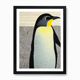 Emperor Penguin Linocut Art Print