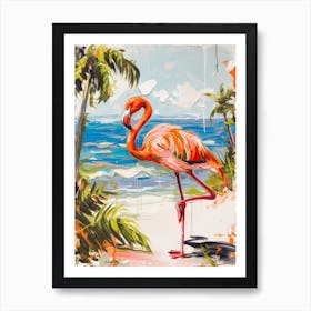 Greater Flamingo East Africa Kenya Tropical Illustration 2 Art Print