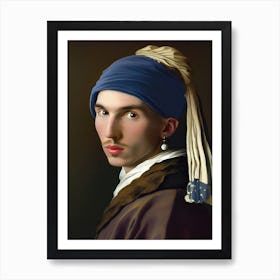 Man With Pearl Earring Art Print