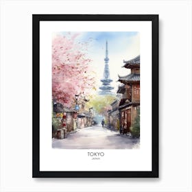 Tokyo 2 Watercolour Travel Poster Art Print