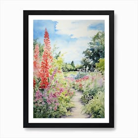 Monets Garden Usa Watercolour 6 Art Print