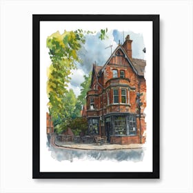 Bexley London Borough   Street Watercolour 4 Art Print