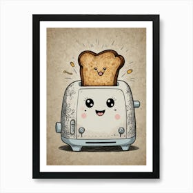 Cute Toaster Art Print
